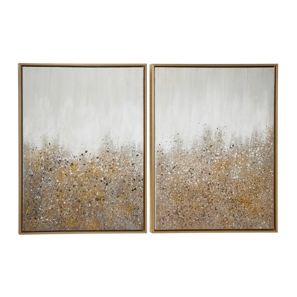 Gold Flecks Framed Canvas Art Prints Set Of 2 Kirklands Home