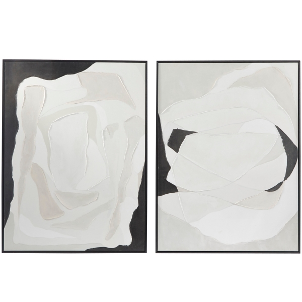 Abstract Black Framed Canvas Art Prints, Set of 2