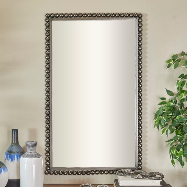 Black Metal Beaded Frame Wall Mirror | Kirklands Home