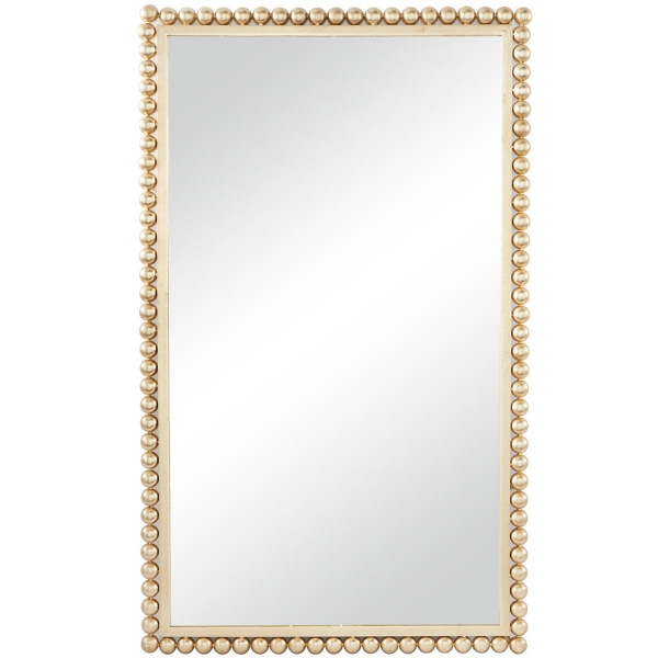 Gold Metal Beaded Frame Wall Mirror