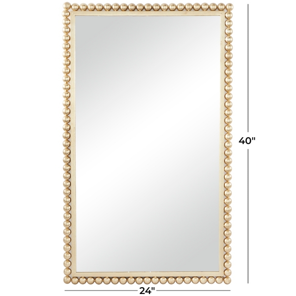 Gold Metal Beaded Frame Wall Mirror