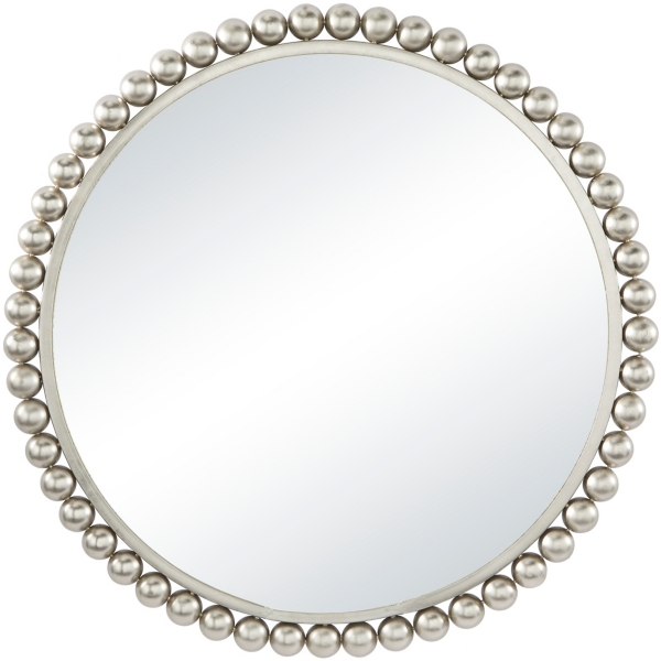 Silver Metal Round Beaded Frame Wall Mirror Kirklands Home