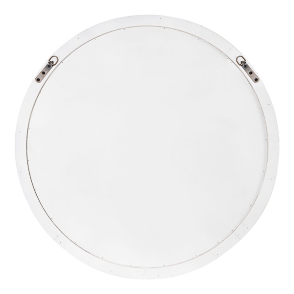 White Wood Round Mansel Mirror