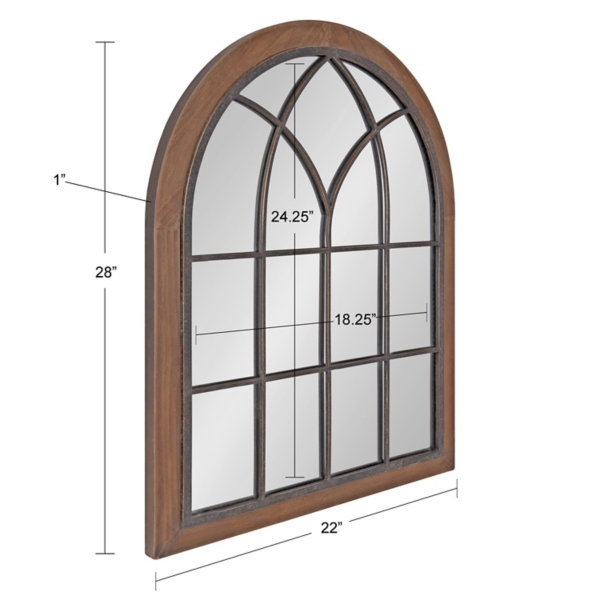 Brown Windowpane Arch Nala Mirror