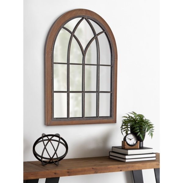 Brown Windowpane Arch Nala Mirror