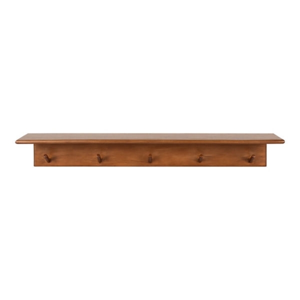 Walnut Wood Alia Shelf with Hooks