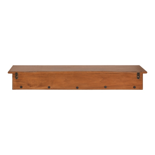 Walnut Wood Alia Shelf with Hooks