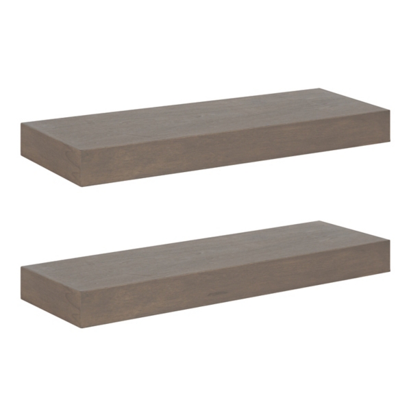 Dark Brown Wood Floating Shelves, Set of 2 Kirklands Home