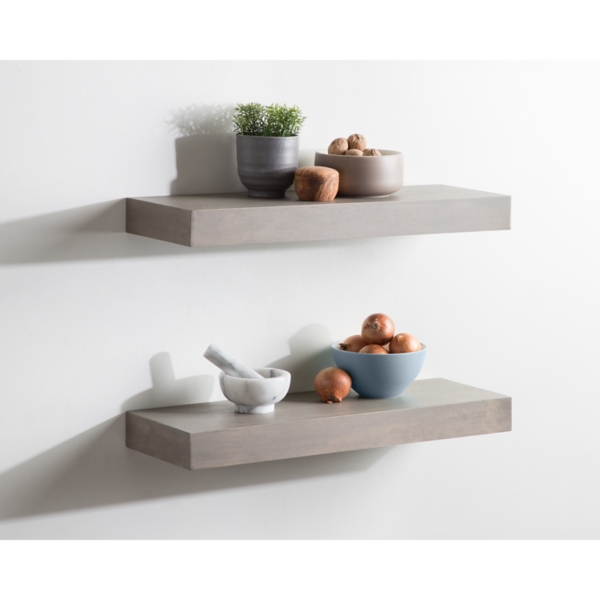 Kirklands Dark Brown Wood Floating Shelves, Set of 2 Hamilton Place