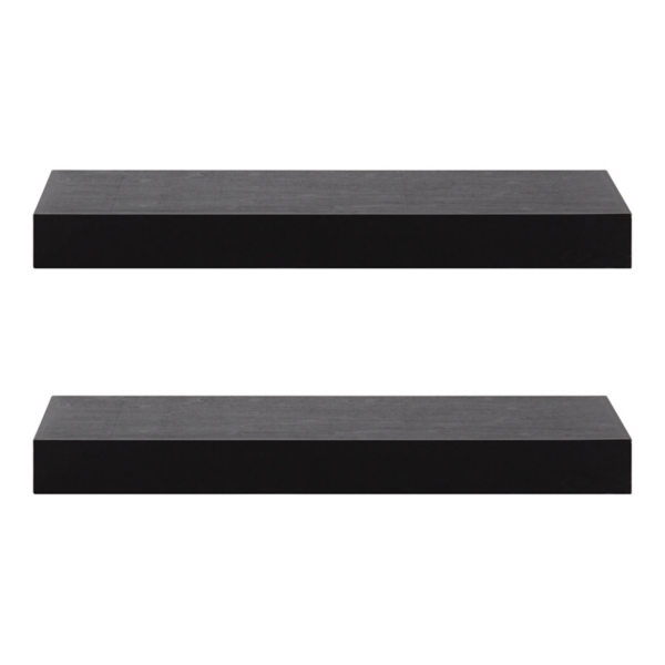Black Wood 2-pc. Floating Shelves, 24 in.