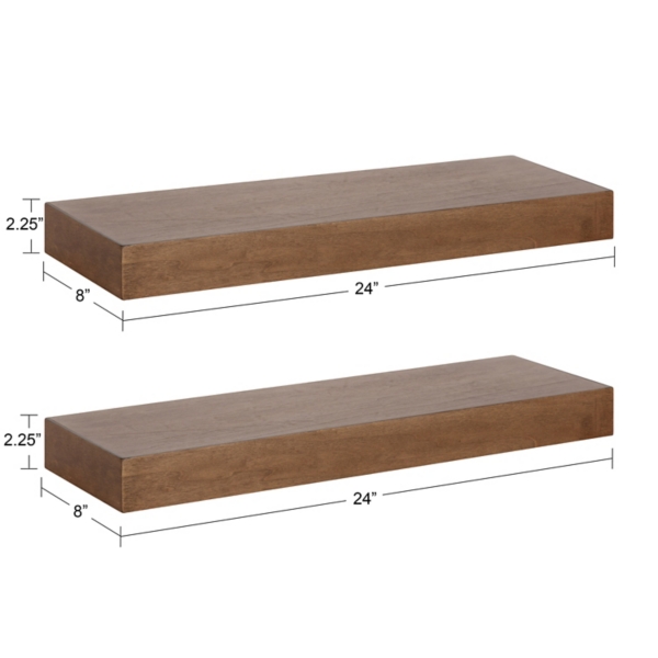 Rustic Wood 2-pc. Floating Shelves, 24 in.
