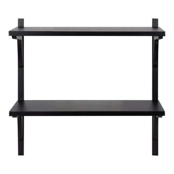 Black Traditional Two-Tiered Wall Shelf