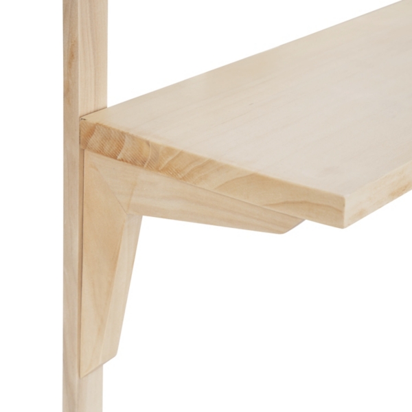 Natural Wood Traditional Two-Tiered Wall Shelf