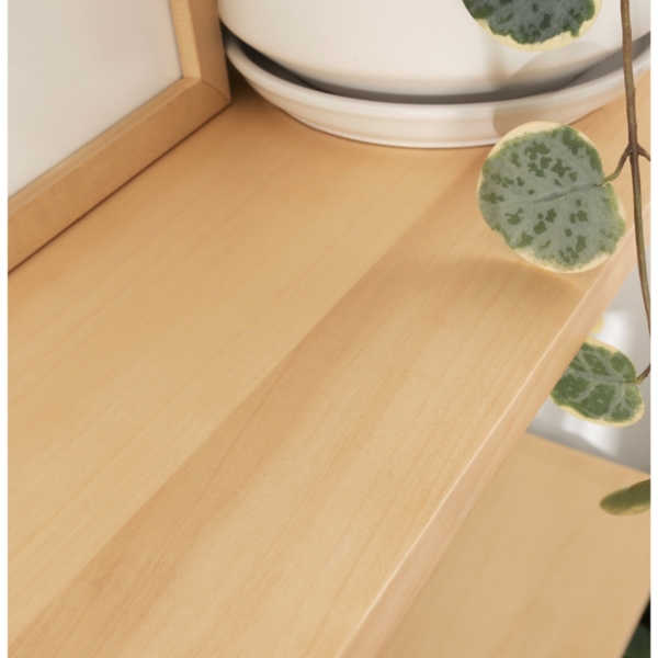Natural Wood Traditional Two-Tiered Wall Shelf