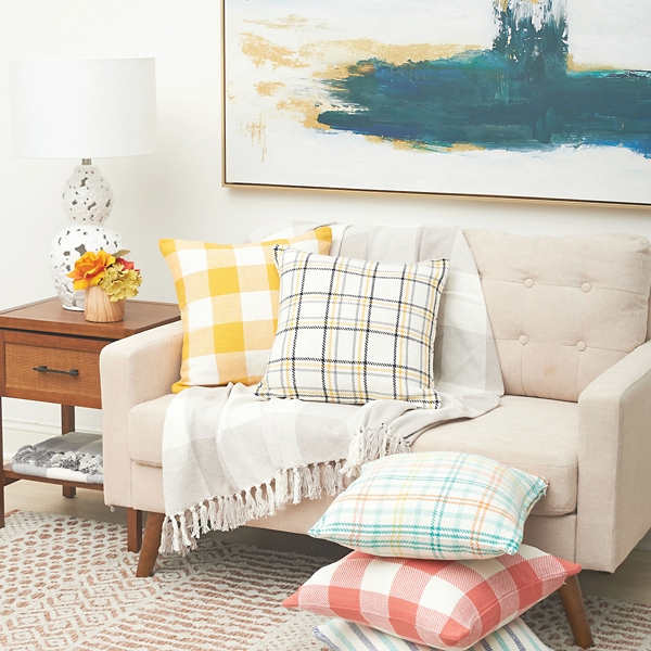 Franklin Light Gray Buffalo Check Throw