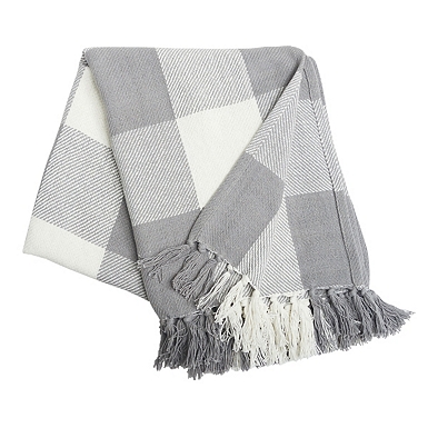 Gray buffalo 2024 check throw blanket