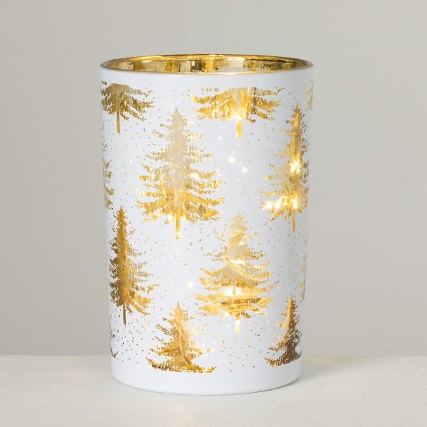PreLit White and Gold Christmas Tree Jar Kirklands Home