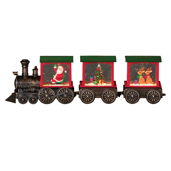 Pre-lit Christmas 3-car Train Decoration 