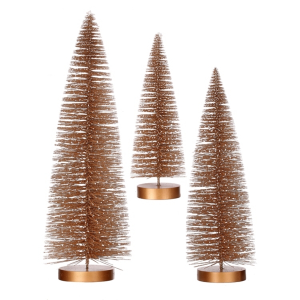 Snowy Bronze Bristle Christmas Trees, Set of 3 Kirklands Home