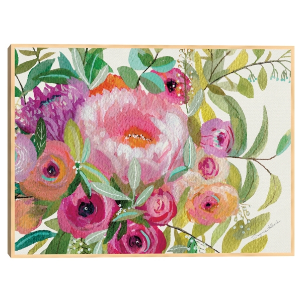 Watercolor Pink Peony Framed Canvas Art Print | Kirklands Home