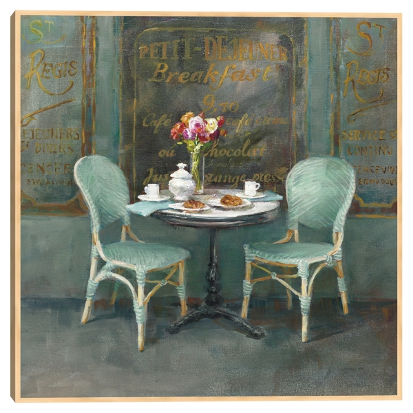 Parisian Breakfast Bistro Framed Canvas Art Print
