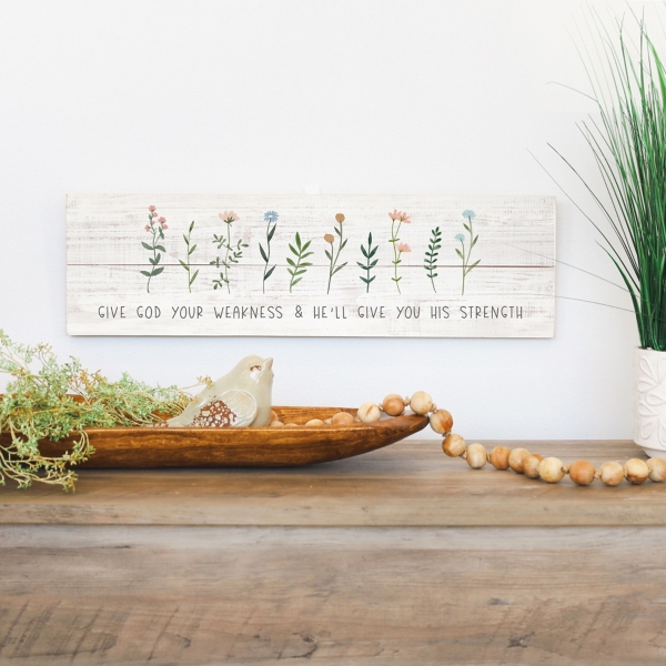 Give God Your Weakness Wall Plaque