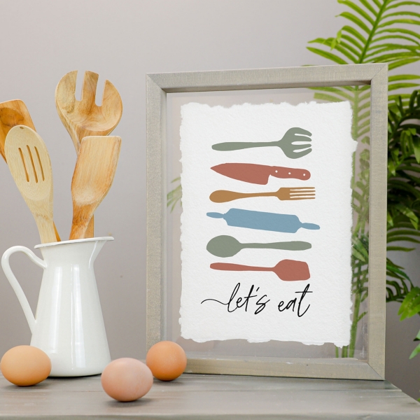 Let's Eat Framed Wall Plaque