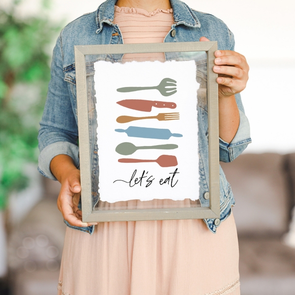 Let's Eat Framed Wall Plaque