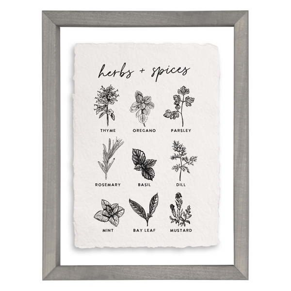 Herbs and Spices Framed Wall Plaque