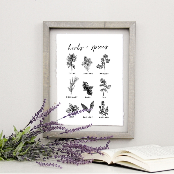 Herbs and Spices Framed Wall Plaque