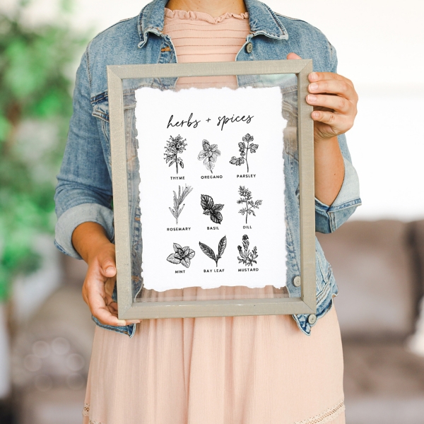 Herbs and Spices Framed Wall Plaque