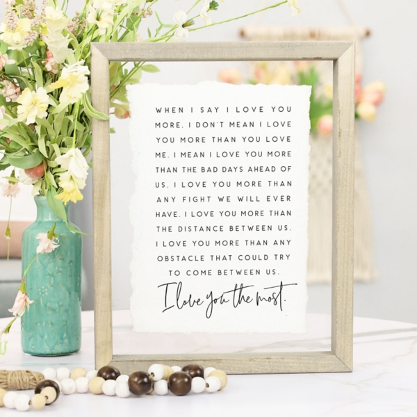 I Love You Most Framed Wall Plaque