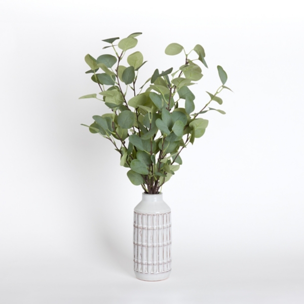 Eucalyptus Arrangement in Ceramic Bamboo Vase Kirklands Home