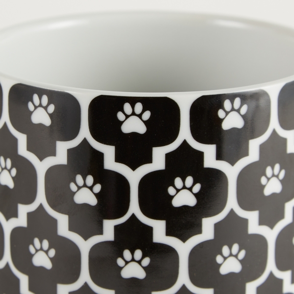 Black Lattice Ceramic Pet Food Canister