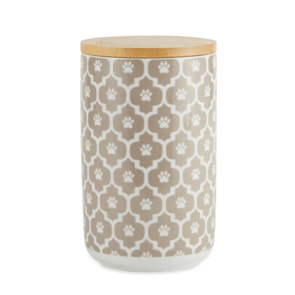 Taupe Lattice Ceramic Pet Food Canister Kirklands Home