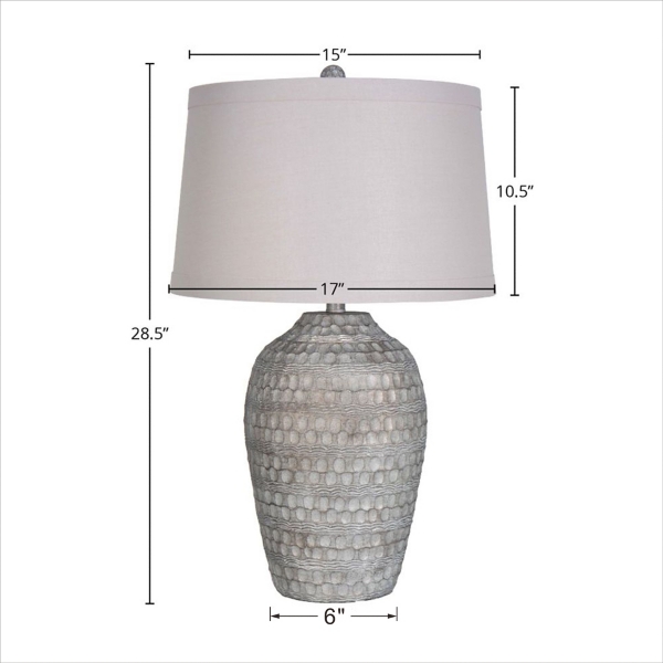 Silver Textured Table Lamps, Set of 2