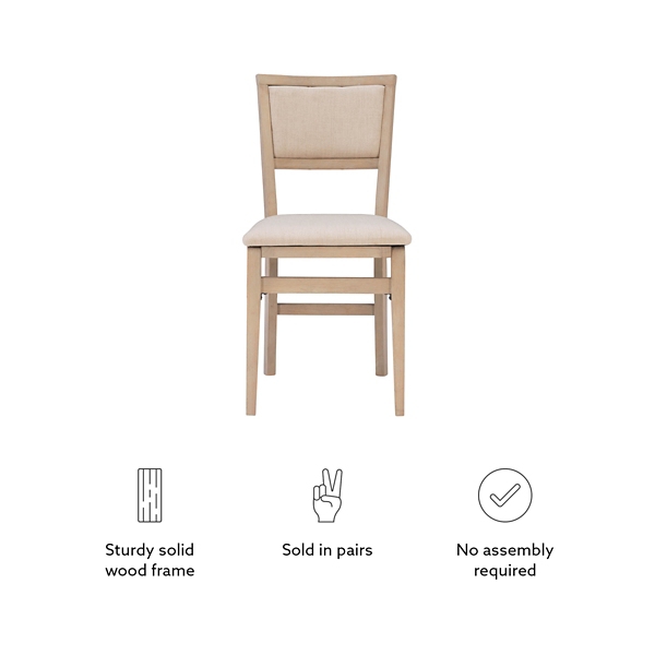 Beige Keira Folding Dining Chairs, Set of 2