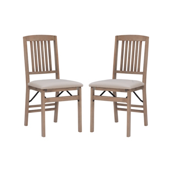 Beige Triena Folding Dining Chairs, Set of 2