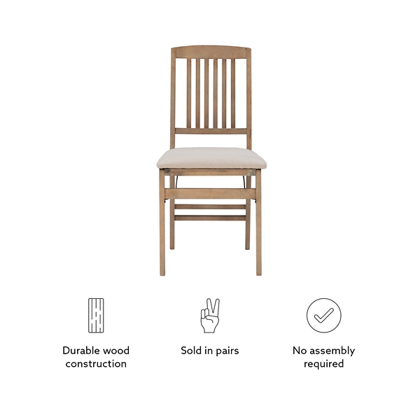 Beige Triena Folding Dining Chairs, Set of 2