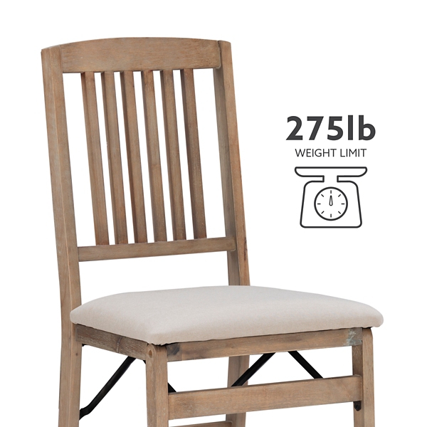 Beige Triena Folding Dining Chairs, Set of 2