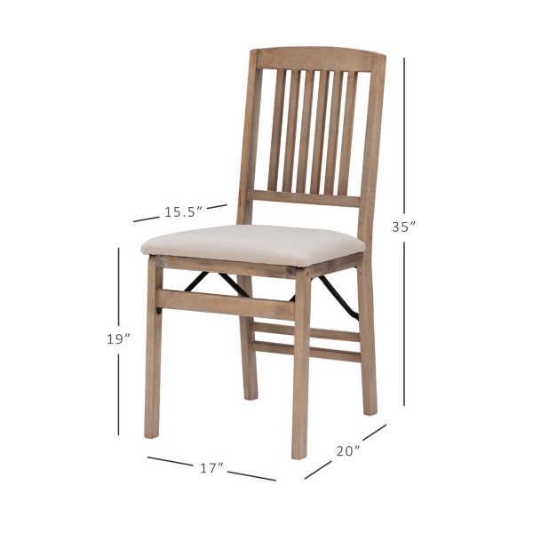 Beige Triena Folding Dining Chairs, Set of 2