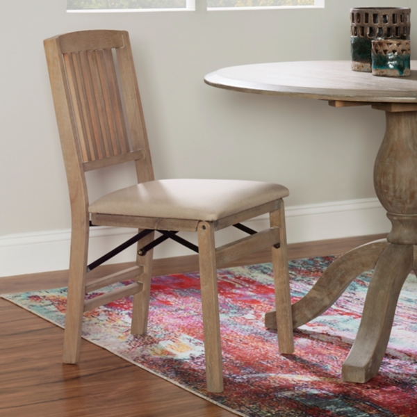 Beige Triena Folding Dining Chairs, Set of 2