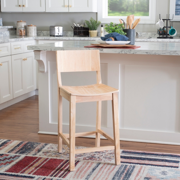 Natural Wood Devin Counter Stools, Set of 2
