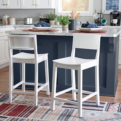 Natural Wood Devin Counter Stools, Set of 2