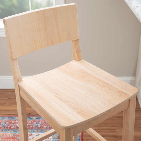 Natural Wood Devin Bar Stools, Set of 2