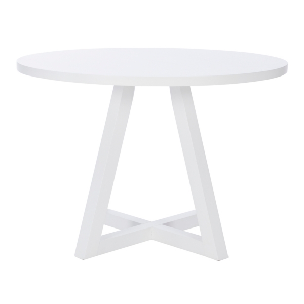 White Round Criss-Cross Base Dining Table