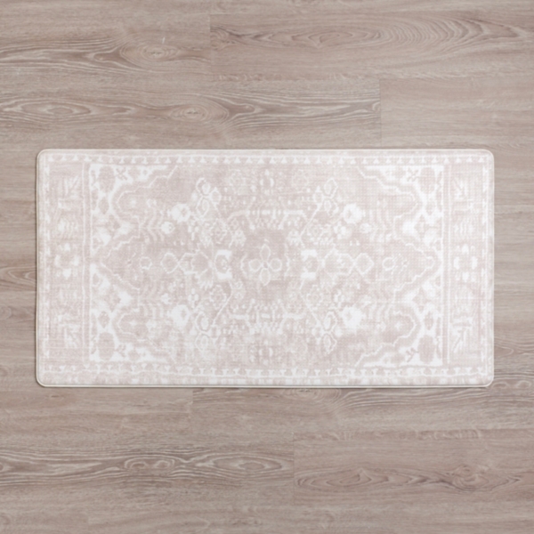 Taupe Vintage Medallion Kitchen Mat
