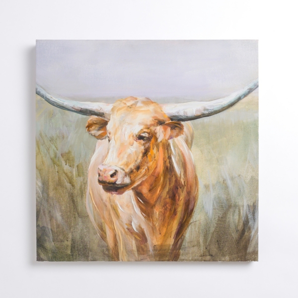 Big Sky Longhorn Canvas Art Print | Kirklands Home