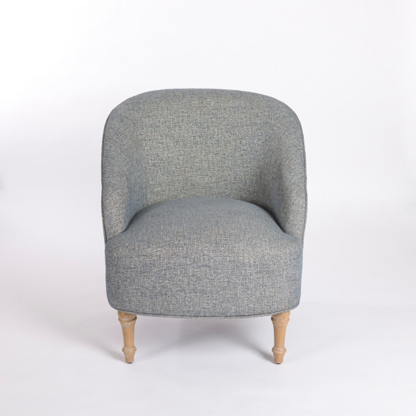 Blue Marie Curved Accent Chair