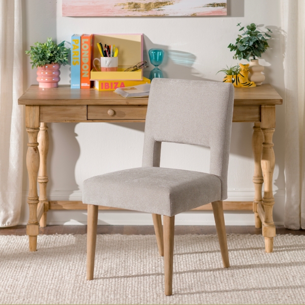 Gray Upholstered Cutout Desk Chair Kirklands Home